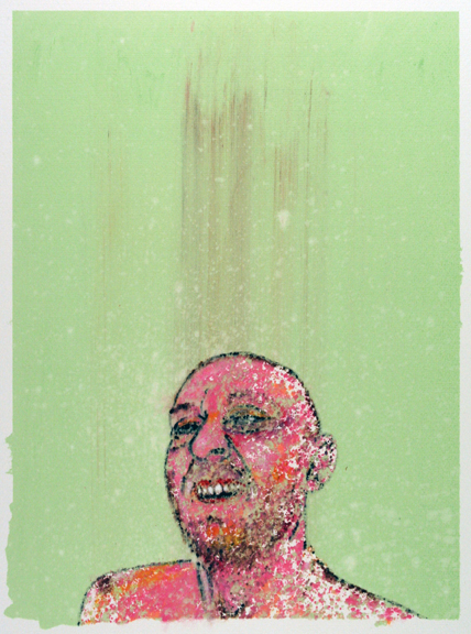 Laughing Head serigraphic monotype enlarged